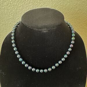 Vintage Majorica Peacock Organic Man Made Pearl 16” Strand Necklace